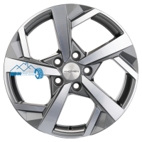 Комплект литых дисков Khomen Wheels KHW1712 (Teana/X-Trail) 7x17/5x114.3 ET45 D66.1 gray-fp