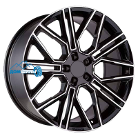Комплект литых дисков Khomen Wheels KHW2101 (Cayenne) 9.5x21/5x130 ET46 D71.6 black-fp