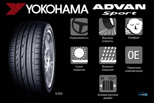 Yokohama Advan Sport V103S 225/45 R17 91Y  TL ZPS
